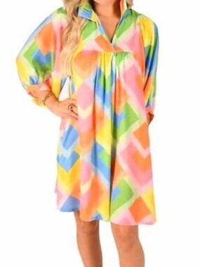 Emily McCarthy Stella Mini Dress in Geo